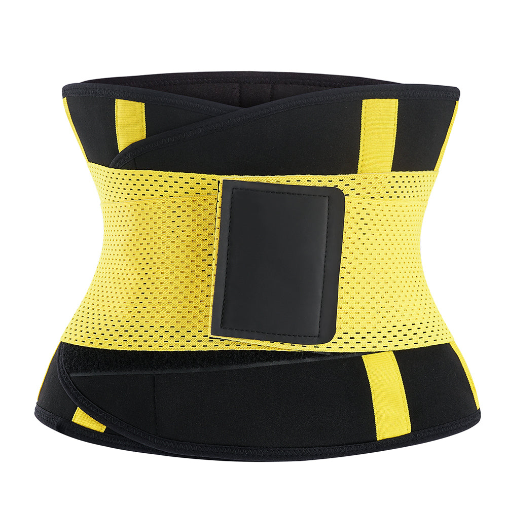 Yellow Velcro Workout Slimming Belt Stomach Waist Trainer For Women - Nebility