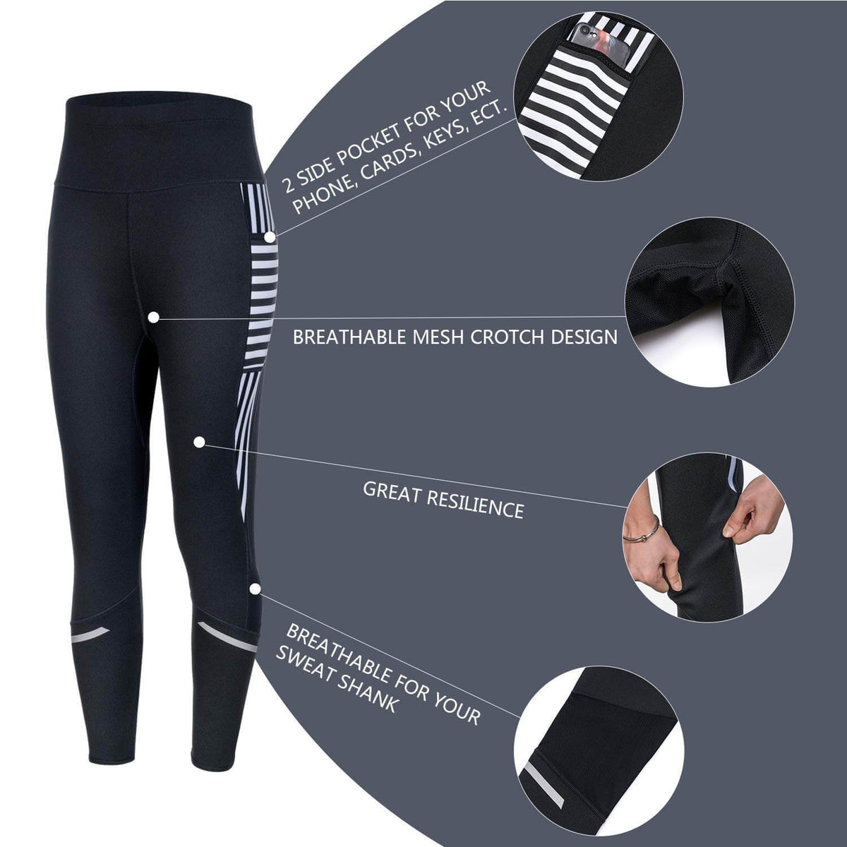 Sauna Weight Loss Sweat Pant With Breathable Mesh For Women - Nebility