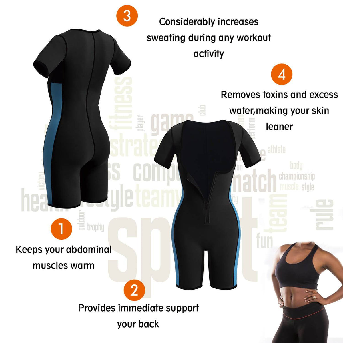 Women's Full Body Shaper Sport Sweat Neoprene Bodysuit